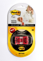 Post-It Message Flags, 'Sign Here', Red, 1 in Wide, 200/Desk Grip Dispenser self adhesive flags 200 sheets