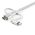 StarTech.com 1m USB-Mehrfachladekabel - USB auf Micro-USB oder USB-C oder Lightning für iPhone / iPad / iPod / Android - Apple MFi-zertifiziert - 3-in-1-USB-Ladegerät - Geflochten