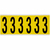 Brady 3450-3 etiket Rechthoek Verwijderbaar Zwart, Geel 6 stuk(s)