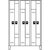 Penderie à portes en Z, hauteur compartiments 820 mm