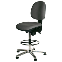 Warmbier Drehstuhl Comfort Chair Hochstuhlversion mit Gleitern, ESD, grau