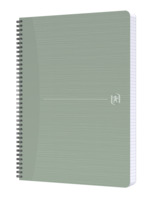 Oxford My Rec’Up Spiralbuch A4, liniert, 90 Blatt, Optik Paper 100% Recycled, Cover aus Cupcycling Material, graue Doppelspirale, SCRIBZEE® kompatibel, grün