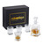 Relaxdays Whisky Set, 5-teilig, Whiskykaraffe 500 ml, 4 Whiskygläser 240 ml, Cognac Dekanter, Geschenkbox, transparent
