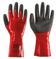 *****Handschuh Traffi Glove ROT, TG1080 CHEMIC 1, Gr. 8, (Cut Level 1), Nitril-Beschichtung