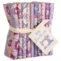 Fabric: Fat Quarters: Scrap: 50 x 55cm: Purple, Lavender and Mauve: Bundle of 10