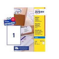 Avery Inkjet Address Label 200x289mm 1 Per A4 Sheet White (Pack 100 Labels)