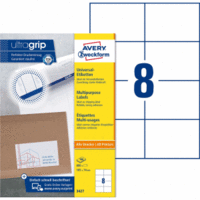 Universal-Etiketten ultragrip 105x74 mm VE=800 Etiketten / 100 Bogen weiß