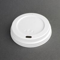 Fiesta Lid in White for Fiesta Disposable Coffee Cups - Pack Quantity - 50