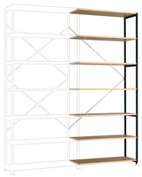 Breitfach-Steckregal Anbauregal mit 7 Holzverbundböden, HxBxT = 3000 x 1250 x 400 mm | RPK1726.7016