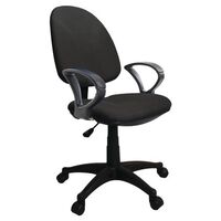 Single lever operator office chair, with fixed arms, black