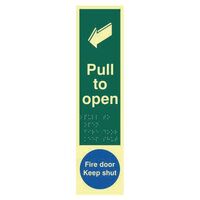 Pull to open / fire door keep shut sign