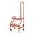 Warehouse steps with spring loaded castors, 2 tread - single looped handrail