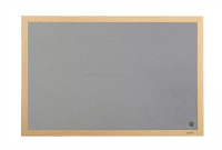 Bi-Office Earth Prime Grey Felt Notice Board with Oak Finish Frame 240x120cm frontal view