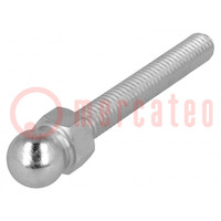 Pin; M6; Plunger mat: steel; Ø: 10mm; Plating: zinc; Thread len: 40mm