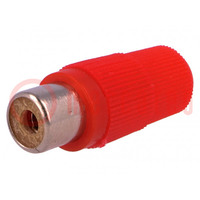 Plug; RCA; female; straight; soldering; red; for cable