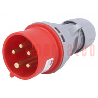 Connector: AC supply 3-phase; plug; male; 16A; 400VAC; IEC 60309