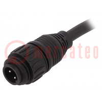Connector: circular; plug; PIN: 4; male; cables; ECOMATE (C016)