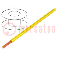 Wire; TLY; stranded; Cu; 0.35mm2; PVC; yellow; 150V; 500m; Class: 5