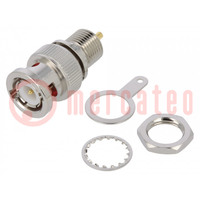 Connector: BNC; socket; male; straight; 50Ω; soldering; POM; brass