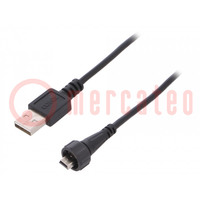 Kabel-adapter; USB-A-stekker,USB B mini stekker (afgesloten)