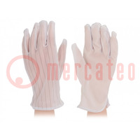 Beschermende handschoenen; ESD; S; 10set; wit