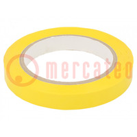 Tape: electrical insulating; W: 15mm; L: 66m; Thk: 60um; yellow; 80%