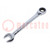 Wrench; combination spanner,with ratchet; 14mm; nickel plated