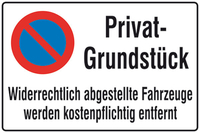 Modellbeispiel: Halteverbotsschild Privatgrundstück (Art. 11.5164)