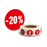 SafetyMarking Hinweisschild Sale mit Prozentangabe Durchm.: 3 cm, 500er Rolle Version: 02 - - 20 %