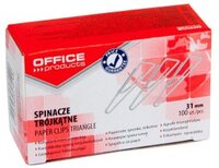 Spinacz Office Products, trójkątny, 31mm, 100 sztuk, srebrny