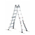 Aluminium-Teleskop-Leiter mit 2 x 7 Stufen, Höhe min/max 1,25m/3,55m, 9,6 kg