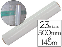 FILM EXTENSIBLE MANUAL TRANSPARENTE (ANCHO 500 MM / LARGO 145 M / ESPESOR 23 MICRAS) DE Q-CONNECT