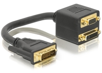 DeLOCK Adapter DVI29 male to DVI29 + VGA female 0,2 m DVI DVI + VGA (D-Sub) Zwart