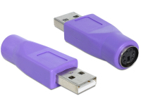 DeLOCK 65461 tussenstuk voor kabels USB-A PS/2 Violet