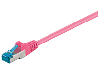 Goobay CAT 6A Patch Cable, S/FTP (PiMF), 0.25 m, Magenta