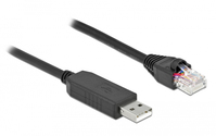 DeLOCK Serielles Anschlusskabel mit FTDI Chipsatz, USB 2.0 Typ-A Stecker zu RS-232 RJ45 Stecker 1 m schwarz
