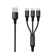 2GO 797156 USB-kabel 1,5 m USB B 3 x USB C Zwart