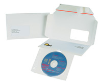 NIPS CD/DVD-CARD Versandkuvert mit Selbstklebeverschluss und abtrennbarer Transparent-CD-Tasche / 216 x 125 x 5 mm / 3er Packung