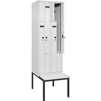 Vestiaire à portes en Z Evolo PLUS avec banc
