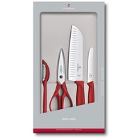 Victorinox Swiss Classic Taschenmesser Küchengarnitur, 4-teilig, rot,