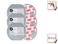 3x Befestigungs-Set Universal-Magnetmontageplatte Ø 6cm für Rauchmelder