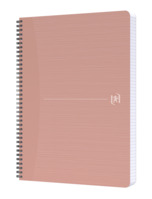Oxford My Rec’Up Spiralbuch A4, liniert, 90 Blatt, Optik Paper 100% Recycled, Cover aus Cupcycling Material, graue Doppelspirale, SCRIBZEE® kompatibel, rosa