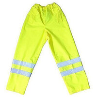 Hi-Vis Yellow PU Overtrousers - Size L