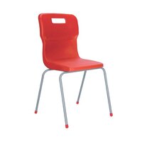 Titan 4 Leg Chair 430mm Red (Conforms to BS EN1729 Parts 1 and 2) KF72189