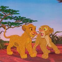 Crystal Art Simba and Nala 18 x 18cm Card CCK-DNY802