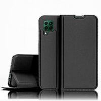 NALIA Cover Pieghevole compatibile con Huawei P40 lite Custodia, Sottile Protettiva Flip Case PU Pelle Telefono Cellulare Copertura, 360 Gradi Resistente Bumper Fronte e Retro Nero