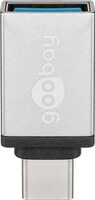 USB-C™/USB-A 3.0 OTG SuperSpeed-Adapter für Ladekabel, Silber, Silber - USB-C™-Adapter mit USB-C™-St