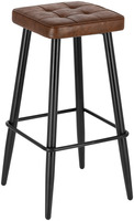 Barhocker Casto; 43x43x81 cm (BxTxH); Sitz braun, Gestell schwarz; 2 Stk/Pck