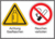 Sicherheitszeichen-Schild - Warnung vor Gasflaschen / Rauchen verboten, Folie