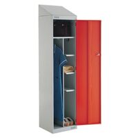 Uniform lockers - sloping top, red door